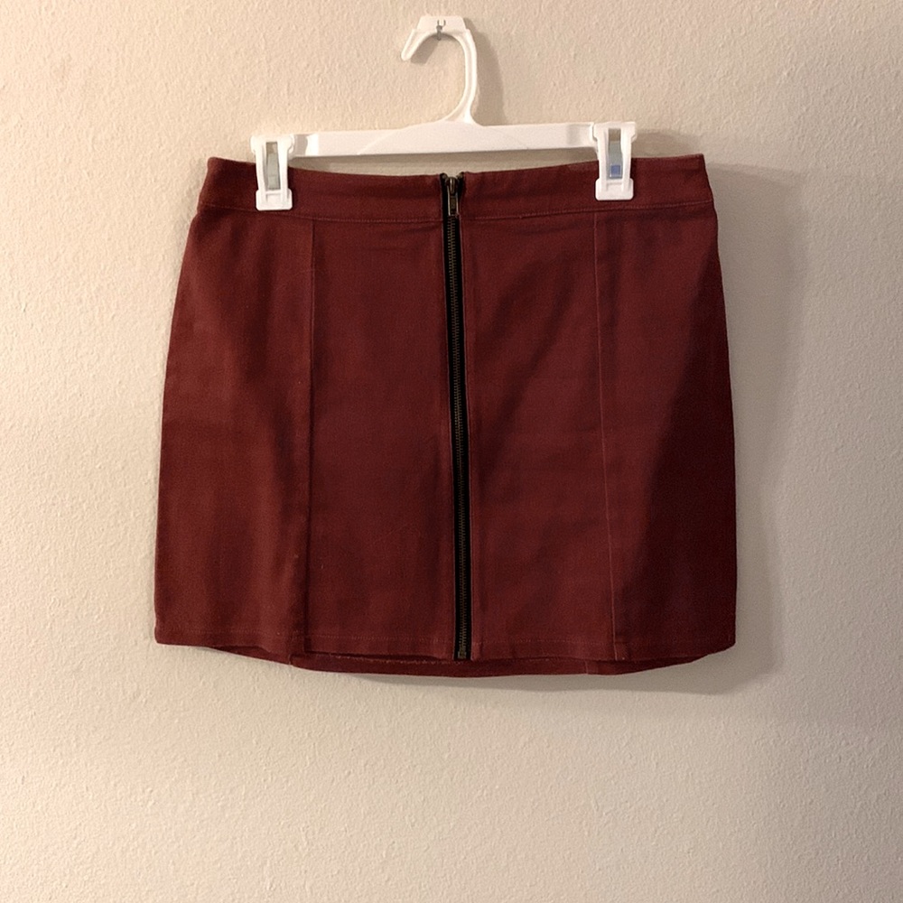 Red jean skirt